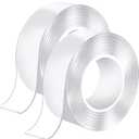 Double Sided Tape Heavy Duty - 20FT Multipurpose Removable Wall Mounting Tape, Reusable Strong Adhesive Nano Tape Command Strips for Crafts, Carpet, Photo Frame (Clear)