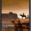 A PLUS MAX 12x16 Picture Frame, Black Engineered Wood Frame for 12 x 16 Inch Picture Poster Photo, Light Weight 12 by 16 Frame with Wood-grain for Wall - 1 Pack/Black/12 x16