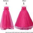 BBSET Women Crinoline Petticoat A-line 6 Hoop Skirt Slips Long Underskirt for Wedding Bridal Dress Ball Gown (White)
