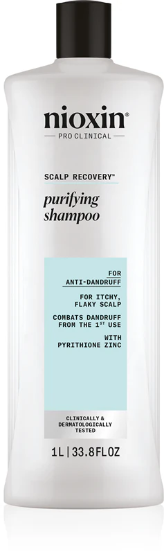Nioxin Scalp Recovery Purifying Shampoo | For Dandruff and Itchy Scalp | With Pyrithione Zinc and Green Tea Extracts | 6.7 Fl oz.