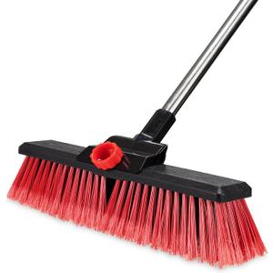 16.5" Outdoor Broom for Floor Cleaning Heavy Duty Push Broom with 53" Long Handle,Outdoor Broom for Deck,Driveway,Garage,Yard,Deck,Patio,Warehouse,Concrete