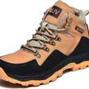 AUVYI Waterproof Steel Toe Work Boots for Men - Wide Toe Comfortable Non Slip Safety Shoes Durable Leather Industrial & Construction Boots, Size 10