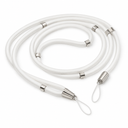White Phone Wrist Strap / Neck Lanyard with Metal Attachments