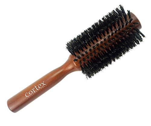 Cortex Professional Hair Brush, 100% Boar Bristle, Round, Red, 2.75", For Women and Men, For All Hair Types, Adds Texture & Shine