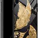 DJSOK iPhone XR Case, Golden Butterfly iPhone XR Cases for Women Girls,Design Pattern Back Bumper Shockproof Anti Scratch Reinforced Corners Soft TPU Case