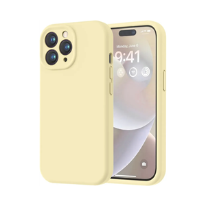 LOVE 3000 Designed for iPhone 14 Pro Max Case, Premium Silicone with [Soft Anti-Scratch Microfiber Lining] Shockproof Protective Phone Case for Men Women Girls 6.7", Creamy Yellow