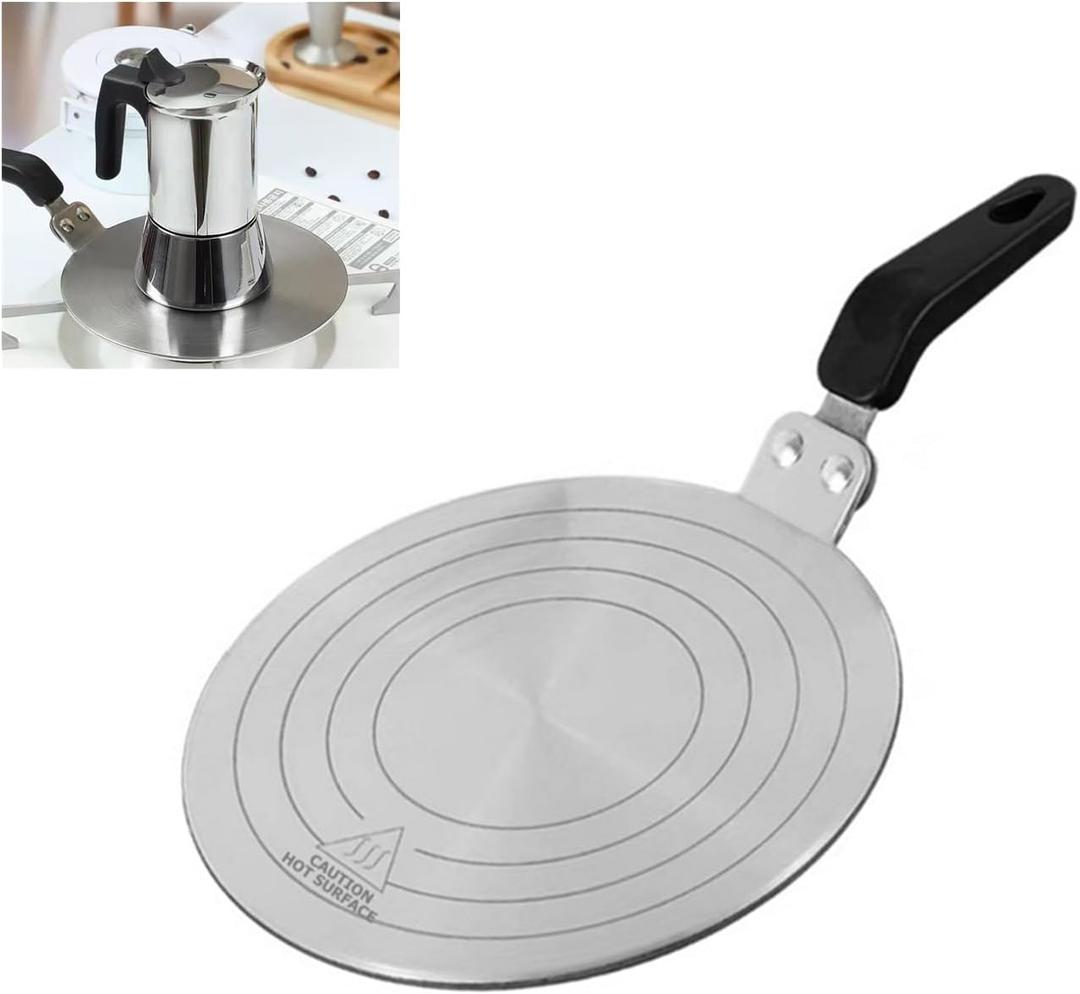 Heat Diffuser Plate,20cm Stainless Steel Gas Stove Diffuser Plate, Cooktop Heat Diffuser Cooking Induction Adapter for Moka Pot, Coffee Cookware (7.9 inch)