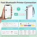 Nelko Label Maker Machine with Tape, P21 Bluetooth Label Printer, Wireless Mini Label Makers with Multiple Templates for School Office Home, White