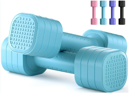 Zempox Adjustable Dumbbell Set of 2, 4 in 1 Free Weights Dumbbells Set for Women, Hand Weights for Women at Home, Each 2lb 3lb 4lb 5lb with TPU Soft Rubber Handle for Home Gym Exercise Training