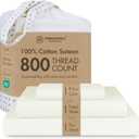 Threadmill Luxury 800 Thread Count 100% Cotton Sheets - Sateen Weave Twin XL Bed-Sheets, Better Than Egyptian Cotton,3 Pc Solid Soft Bedding Set (Ivory), Fits 15" Deep Pocket