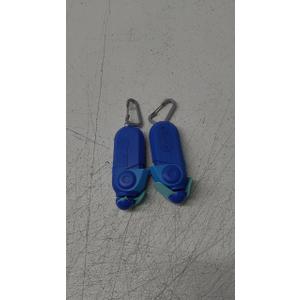 O2COOL Keychain Sport Misting Fan - Pocket Size Battery Powered Portable Handheld Fan With Carabiner Clip and Mister 2 Pack (Blue)