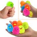 18 Pack Easter Eggs Fillers LED Chick Puffer Balls, Easter Basket Stuffers with Light Up Stress Relief Fidget Toys Squeeze Ball, Easter Egg Hunt Party Favor for Kids Boys Girls Toddler Teens