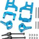 ShareGoo Front Steering Knuckle Cup C-Hub Carriers RC Swing Arm Drive Shaft Compatible with Tamiya CC01 CC-01 1/10 RC Crawler Car Upgrade Parts (Blue)