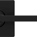 Kwikset Casey Dummy Door Handle, Single Sided Lever for Closets, French Double Doors, and Pantry, Matte Black Non-Turning Reversible Interior Push/Pull Lever, with Microban Protection (1 count)