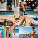 Men's Corduroy Shorts Casual Elastic Drawstring Lightweight Summer Beach Shorts with Pockets (XXXL)