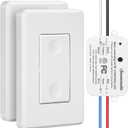 DEWENWILS 3 Way Wireless Light Switch and Receiver Kit, Remote Control for Ceiling Lights, Fans, Lamps, No in-Wall Wiring, No WiFi Needed, Wireless Panel Switch,100Ft RF Range