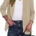 Ahlaray Women's Blazer Business Casual Lapel Collar Long Sleeve Open Front Work Office Suit Jackets Blazer, Medium, Apricot