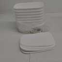 Plastic Storage Bins with Lids 6 Packs,Stackable Bins Basket Pantry Decorative Containers with for Organizing Shelves Drawers Desktop Closet Playroom Classroom Office,White (White-Plastic Lids)