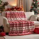 Horaldaily Christmas Flannel Blanket Throw, Red Reindeer Soft Fuzzy Plush Cozy Fleece Blankets for Couch Sofa Bed Lounging, Ideal Gifts for Kids Adults Wife Self, 50x60