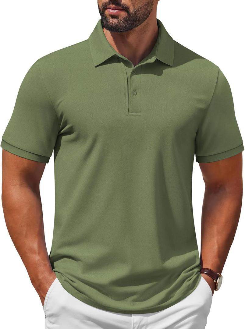 COOFANDY Mens Polo Shirt Short Sleeve Moisture Wicking Quick-Dry Golf Polo Athletic Tennis Collared T-Shirts (S) COOFANDY Mens Polo Shirt Short Sleeve Moisture Wicking Quick-Dry Golf Polo Athletic Tennis Collared T-Shirts (S)