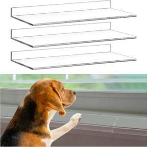 Wenqik 3 Pcs Window Sill Protector for Dogs, Thick Clear Acrylic Window Ledge Guard, Heavy Duty Scratch & Chew Resistant Cover to Protect Wood Sills from Dog Claw Damage(12'' X 5.25'' X 0.16'')