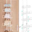 HapiRm Over Door Purse Organizer - Adjustable Purse Storage Rack with Bags Design Metal Basket, Wall Mounted Handbag Organizer, Hanging Handbag Holder, Can Use As 1/2 Part Detachable, White (5-Tier)