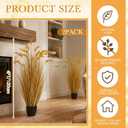 Jexine 2 Pcs Fall Artificial Rice Plants, 4 ft Tall