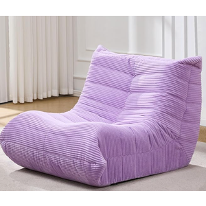 Bean Bag Chairs for Adults Giant Bean Bag Chair Memory Foam BeanBag Chair Bean Bag Sofa with Filler Faux Fur Fireside Beanbags Lazy Sofa for Living Room Bedroom Office (Purple Corduroy, Single)