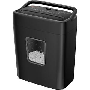 Bonsaii 6 Sheet High Security Micro Cut Paper Shredder, Credit Cards/Mail/Staples/Clips Shredder for Home Use with 4.2 Gallon Bin (C261-D)