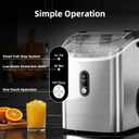 Antarctic Star Nugget Ice Maker Countertop with Soft Chewable Ice, Portable Sonic Ice Maker with Basket and Scoop, Removable Top Cover, Auto-Cleaning for Home/Party/RV/Camping (Stainless Steel Silver)
