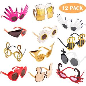 Funny Glasses Party Sunglasses Costume Sunglasses Masks,12 Pack Cool Shaped Funny Party Glasses,Photo Booth Props Eyeglasses
