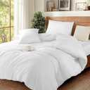 DEITAS Luxury 1200 Thread Count 100% Cotton Sheets Queen 3 PC Set - Sateen Weave Ultra Soft & Silky, Easy Care 3 Piece Set with Pillowcases(White)