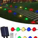 Solar Ground Lights Outdoor, 30 LED 40Ft Pathway Lights with Remote,Solar Garden Light Landscape Lighting for Patio Pathway Lawn Yard Deck Driveway Walkway Driveway Light (Multi-Colored)