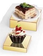 Geelin 2 Pack Acrylic Cube Risers Acrylic Boxes for Food Display Decorative Stands with Hollow Bottoms for Jewelry Food Buffet Risers Display Candy Table Decor (Gold, Flat)