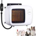Dreyoo 600/300W Dog House Heater with Thermostat, Pet Heater with 6FT Anti Chew Cord and Safe Overheat Protection, 2 Heating Mode Pet Warmer for Dogs Chicken Coops Rabbits(White,1 Pcs)