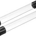 PATIKIL Clear Rigid Tube Round Plastic Tubing with Black Rubber Caps Polycarbonate Water Pipe, 305mm/ 12 Inch Length, 21mmx25mm/0.83"x1", 2 Set