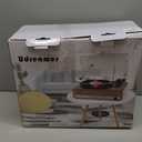 Vinyl Record Player with Speakers,3 Speed Turntable with Latest Bluetooth 5.3, Aux Input, Headphone Jack, RCA Output and Auto Stop, Mirror Vintage Wooden Brown