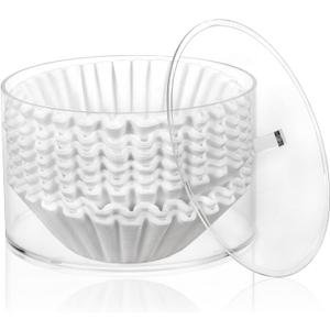 Peohud Coffee Filter Holder, Acrylic Coffee Pod Holder with Lid, Reusable Coffee Filter Storage Container, Stylish Coffee Filter Dispenser for Coffee Bar, Kitchen Countertop