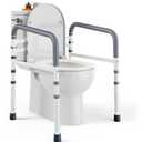 PELEGON Toilet Safety Rails (350 lb) - Adjustable Toilet Safety Frame & Rails, Toilet Safety Rail for Elderly Adults, Toilet Handles for Seniors, Toilet Bars for Elderly, Disabled & Handicap - White