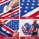 Fanfanwin 3pcs 4th of July USA Plastic Tablecloth for 250th Anniversary, 54x108 Disposable American Flag Tablecloths, Party Table Cloth for Independence Day, Veterans Day, Dinner, Party Supplies