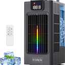 Portable Air Conditioner, 4-in-1 Personal Mini Air Conditioner Cooling Fan, 2000ML Portable AC Evaporative Air Cooler with 1-8H Timer, 120 Oscillation, 4 Speeds & 7 RGB Light Modes for Room Office