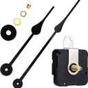 High Torque I Shaft Hands Quartz DIY Wall Clock Movement Mechanism with 9.1 Inch Long Spade Hand Battery Operated Repair Parts Replacement, 5/32 in Max Dial Thickness, 17/25 in Total Length