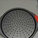 13 Inch Pizza Pan for Oven (2 Pack) Round Pizza Pan with Holes - Non-Stick Carbon Steel Pizza Tray with Silicone Handles - for Cooking, Baking, and Grilling - Dishwasher Safe