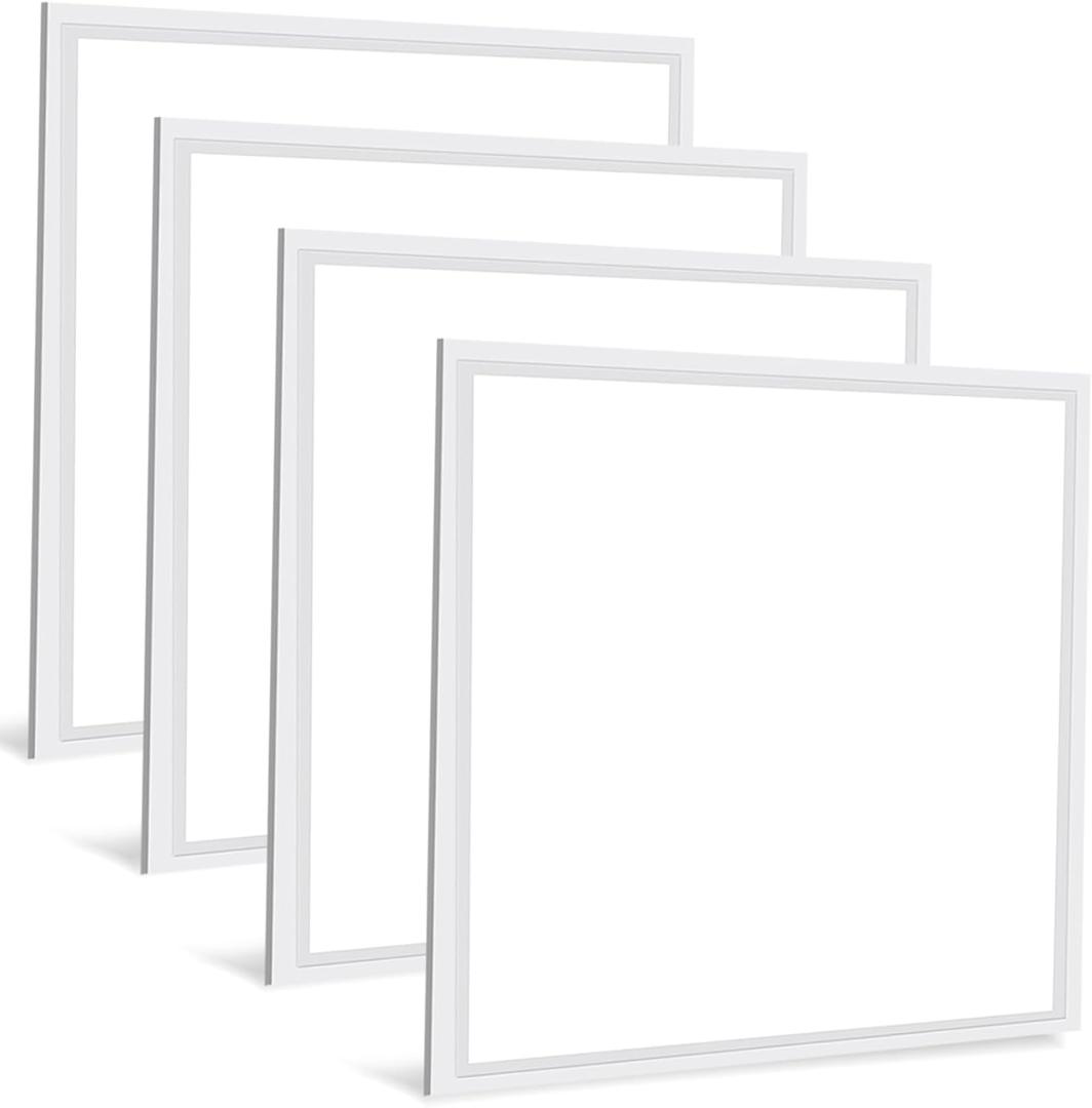 4 Pack 2x2 LED Flat Panel Lights for Drop Ceiling 45W, 5800LM 5000K Troffer Replacement Light Fixture, 0-10V Dimmable Recessed Edge-Lit Led Drop Ceiling Lights for Commercial Office, ETL Listed