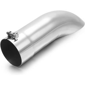 A-KARCK Turn Down Exhaust Tip 3.5" Inlet, Polished Tailpipe Tip with 3.5" Inlet & Outlet 12" Overall Length, Stainless Steel Structure for High Temperature Resistance