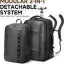 2-in-1 Detachable Carry On Rolling Backpack - Splits into Two Bags for Travel, 50L Wheeled Backpack with 17.3 Padded Laptop Sleeve, USB Charging Ports, TSA Lock, Waterproof Luggage Suitcase, Large