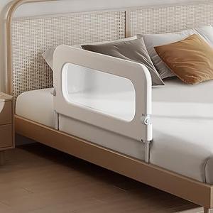 Baby Bed Guard Rail for Toddler - 32in Adjustable Heights, Swing Down Bedrail, Extra Tall Child...