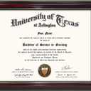 GraduationMall 8.5x11 Certificate Diploma Frame, Solid Wood & Tempered Glass, Glossy Cherry Finish with Gold Trim