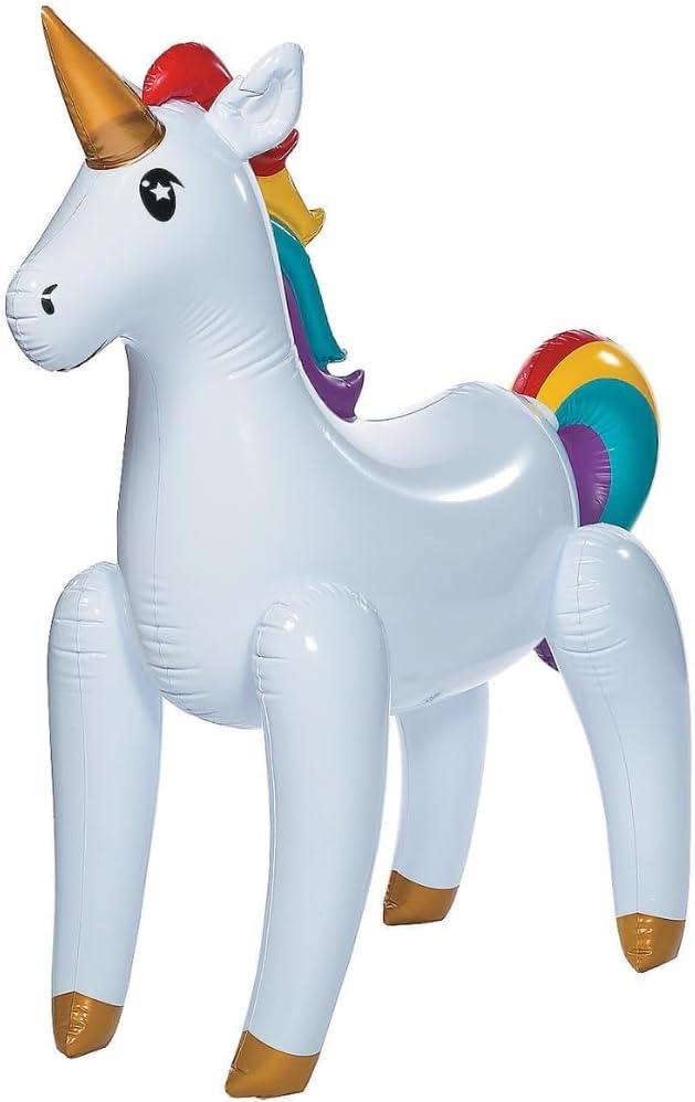 Fun Express Large Inflatable Unicorn, 4 Feet Tall