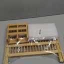 Bamboo Dish Drying Rack with Utensil Holder, 2 Tier Collapsible Dish Rack for Kitchen Counter, Large Folding Drying Holder, Dish Drainer, Kitchen Organizers and Storage